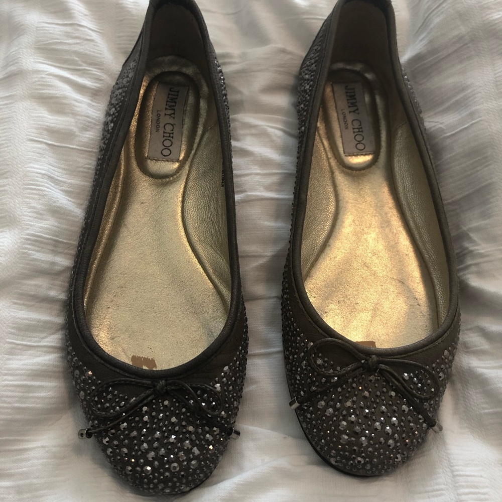 Jimmy Choo sparkly ballet flats